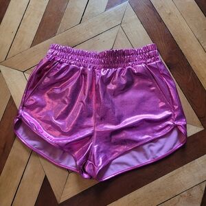 Metallic pink running shorts size Medium